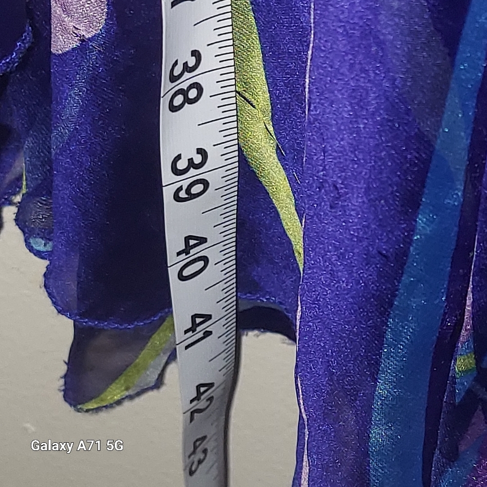 Blue and White High-Low Maxi Skirt for Resort Wear - Picture 5 of 8